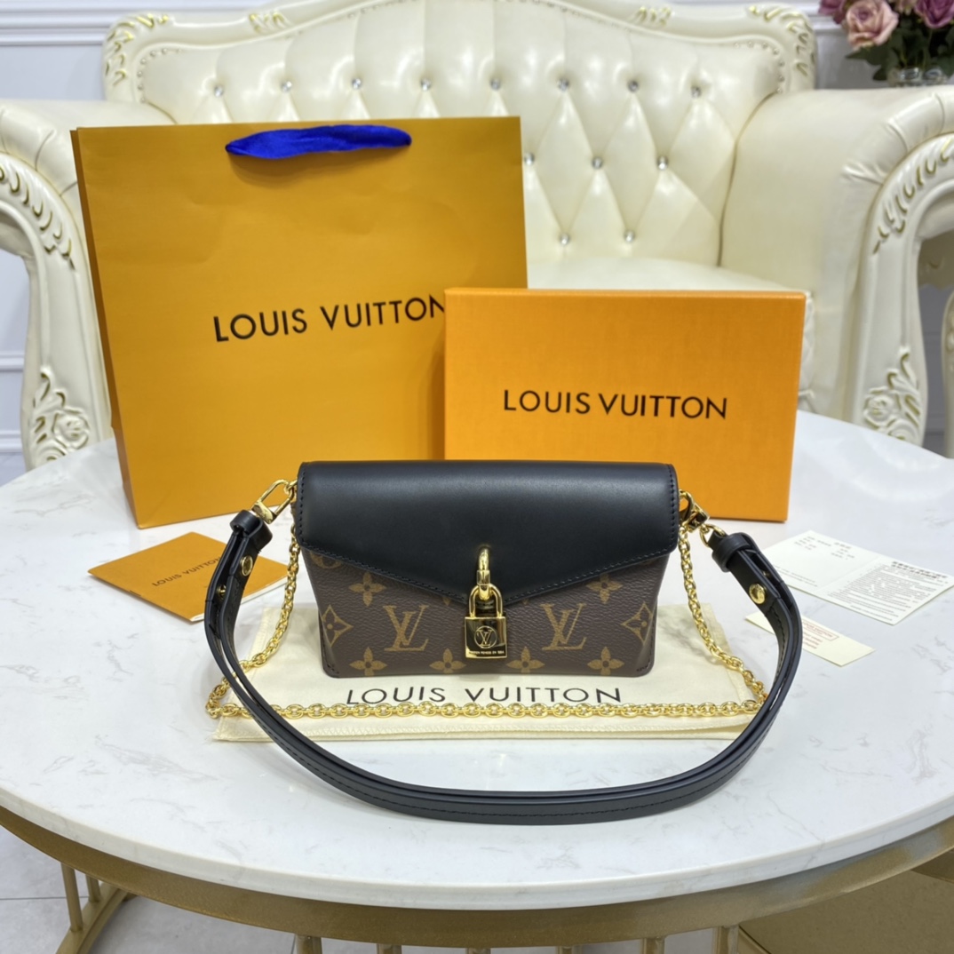 Louis Vuitton PADLOCK ON STRAP Handbag Monogram M80559 Black